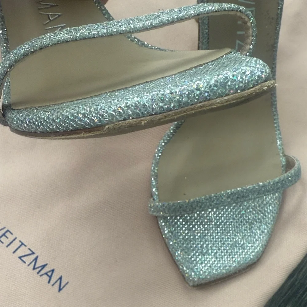 Stuart Weitzman Nudist Curve 75 Crystal Sandals Sz 5.5 - Picture 8 of 10